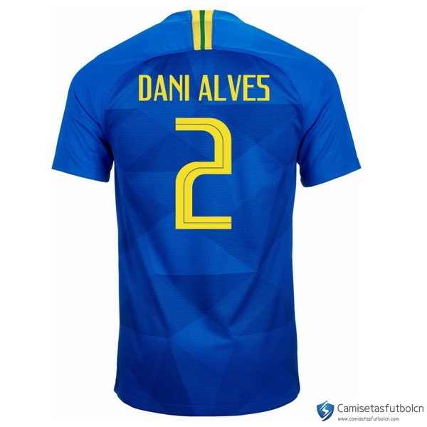 Camiseta Seleccion Brasil Segunda equipo Dani Alves 2018 Azul